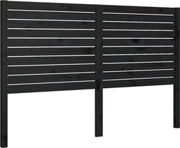 vidaXL - Hoofdbord - 141x4x100 - cm - massief - grenenhout - zwart