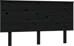 vidaXL - Hoofdbord - 144x6x82,5 - cm - massief - grenenhout - zwart