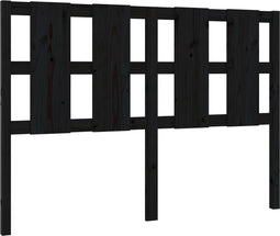 vidaXL - Hoofdbord - 145,5x4x100 - cm - massief - grenenhout - zwart