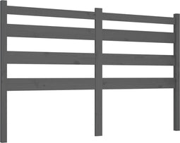 vidaXL - Hoofdbord - 146x4x100 - cm - massief - grenenhout - grijs