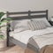 vidaXL - Hoofdbord - 146x4x100 - cm - massief - grenenhout - grijs