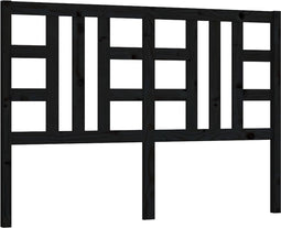 vidaXL - Hoofdbord - 146x4x100 - cm - massief - grenenhout - zwart