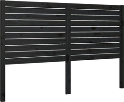 vidaXL - Hoofdbord - 146x4x100 - cm - massief - grenenhout - zwart