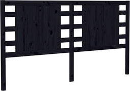 vidaXL - Hoofdbord - 146x4x100 - cm - massief - grenenhout - zwart