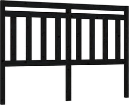 vidaXL - Hoofdbord - 146x4x100 - cm - massief - grenenhout - zwart