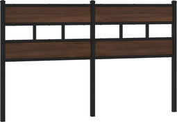 vidaXL - Hoofdbord - 150 - cm - bewerkt - hout - en - staal - bruin - eikenkleurig