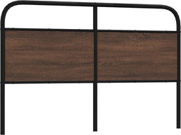 vidaXL - Hoofdbord - 150 - cm - bewerkt - hout - en - staal - bruin - eikenkleurig