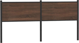 vidaXL - Hoofdbord - 160 - cm - bewerkt - hout - en - staal - bruin - eikenkleurig
