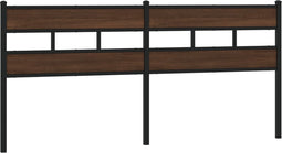 vidaXL - Hoofdbord - 180 - cm - bewerkt - hout - en - staal - bruin - eikenkleurig