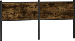 vidaXL - Hoofdbord - 180 - cm - bewerkt - hout - en - staal - gerookt - eikenkleurig