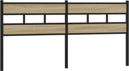 vidaXL - Hoofdbord - 180 - cm - ijzer - en - bewerkt - hout - sonoma - eikenkleurig