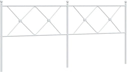 vidaXL - Hoofdbord - 180 - cm - metaal - wit