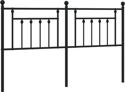 vidaXL - Hoofdbord - 180 - cm - metaal - zwart