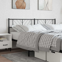 vidaXL - Hoofdbord - 180 - cm - metaal - zwart