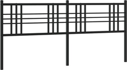 vidaXL - Hoofdbord - 180 - cm - metaal - zwart