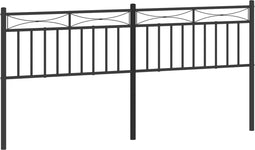 vidaXL - Hoofdbord - 180 - cm - metaal - zwart