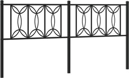 vidaXL - Hoofdbord - 180 - cm - metaal - zwart