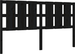 vidaXL - Hoofdbord - 185,5x4x100 - cm - massief - grenenhout - zwart
