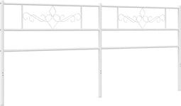vidaXL - Hoofdbord - 193 - cm - metaal - wit