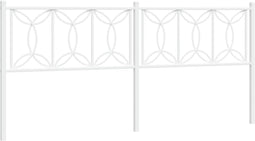 vidaXL - Hoofdbord - 193 - cm - metaal - wit