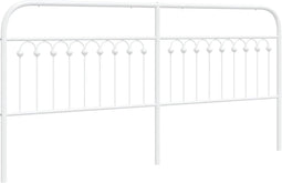vidaXL - Hoofdbord - 193 - cm - metaal - wit