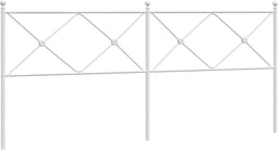 vidaXL - Hoofdbord - 193 - cm - metaal - wit