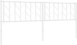 vidaXL - Hoofdbord - 193 - cm - metaal - wit