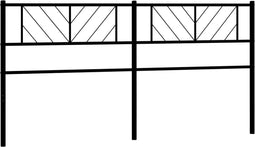vidaXL - Hoofdbord - 193 - cm - metaal - zwart