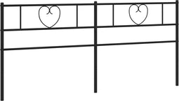 vidaXL - Hoofdbord - 193 - cm - metaal - zwart