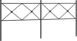 vidaXL - Hoofdbord - 193 - cm - metaal - zwart