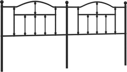 vidaXL - Hoofdbord - 193 - cm - metaal - zwart