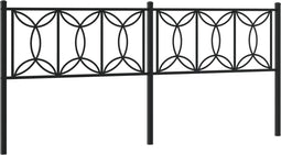 vidaXL - Hoofdbord - 193 - cm - metaal - zwart
