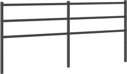 vidaXL - Hoofdbord - 193 - cm - metaal - zwart