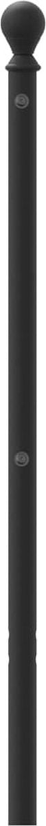 vidaXL - Hoofdbord - 193 - cm - metaal - zwart