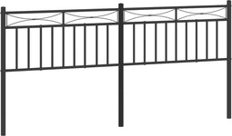 vidaXL - Hoofdbord - 193 - cm - metaal - zwart