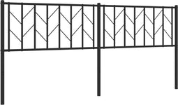 vidaXL - Hoofdbord - 193 - cm - metaal - zwart