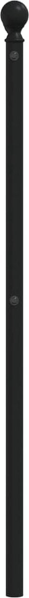 vidaXL - Hoofdbord - 193 - cm - metaal - zwart