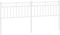 vidaXL - Hoofdbord - 200 - cm - metaal - wit