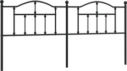 vidaXL - Hoofdbord - 200 - cm - metaal - zwart