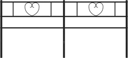 vidaXL - Hoofdbord - 200 - cm - metaal - zwart