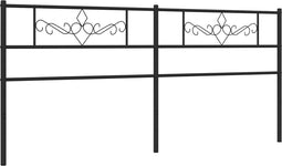 vidaXL - Hoofdbord - 200 - cm - metaal - zwart