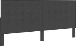 vidaXL - Hoofdbord - 200x200 - cm - getuft - stof - donkergrijs