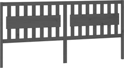 vidaXL - Hoofdbord - 205,5x4x100 - cm - massief - grenenhout - grijs