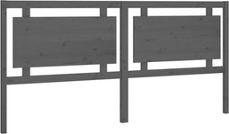 vidaXL - Hoofdbord - 205,5x4x100 - cm - massief - grenenhout - grijs