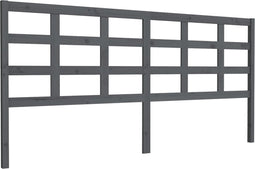 vidaXL - Hoofdbord - 205,5x4x100 - cm - massief - grenenhout - grijs