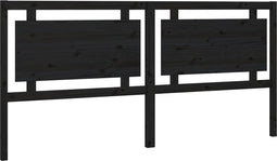 vidaXL - Hoofdbord - 205,5x4x100 - cm - massief - grenenhout - zwart