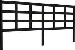 vidaXL - Hoofdbord - 205,5x4x100 - cm - massief - grenenhout - zwart