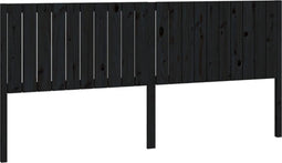 vidaXL - Hoofdbord - 205,5x4x100 - cm - massief - grenenhout - zwart