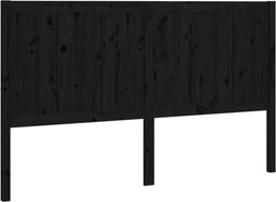 vidaXL - Hoofdbord - 205,5x4x100 - cm - massief - grenenhout - zwart