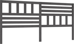 vidaXL - Hoofdbord - 206x4x100 - cm - massief - grenenhout - grijs